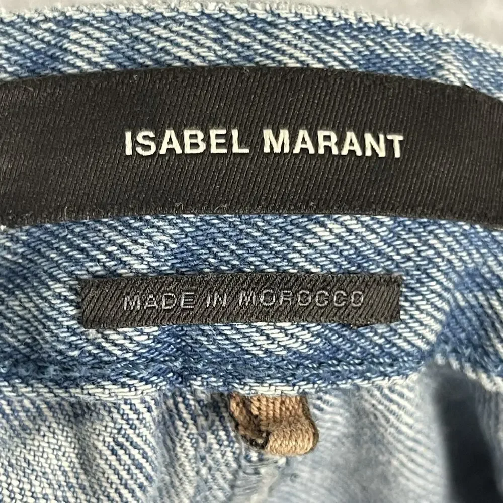 Isabel Marant Kerris Jeans Womens FR40 US8 Light Wash High Rise‎ Tapered FLAW